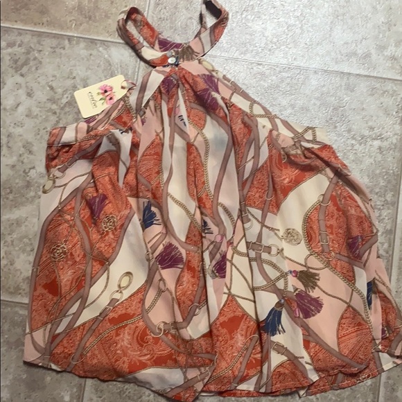 NWT.  Glam printed halter top. - Picture 3 of 4
